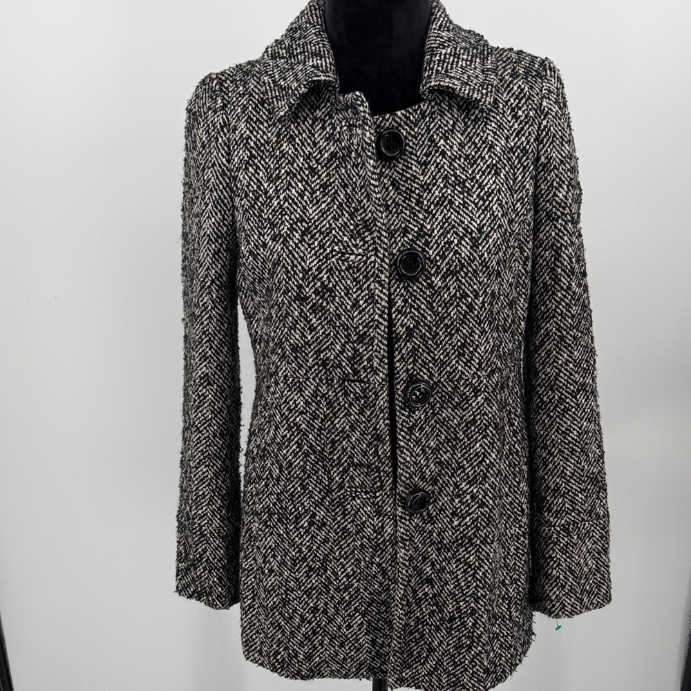 J. Crew coat size 0 peacoat Black and Gray Tweed